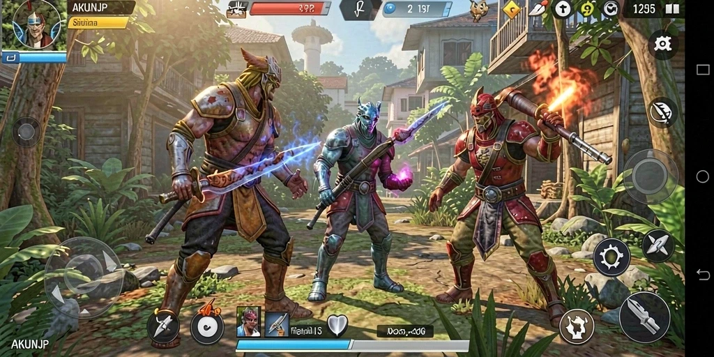 Tampilan gameplay AKUNJP dengan grafis menakjubkan dan interaksi mendalam.