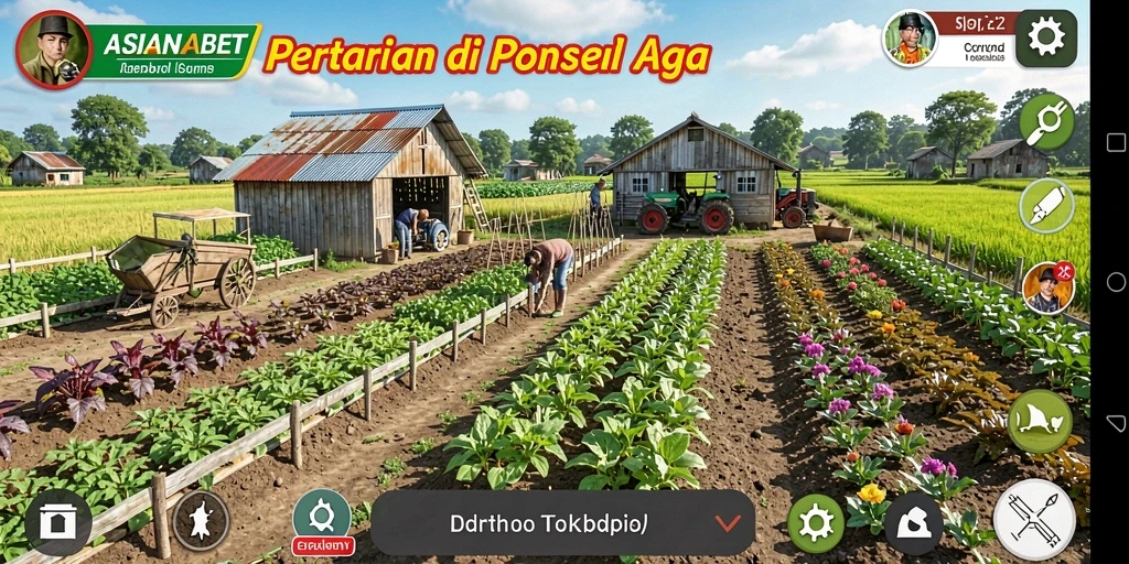 Screenshot gameplay <strong>ASIANABET</strong> menampilkan ladang yang subur dan aktif.