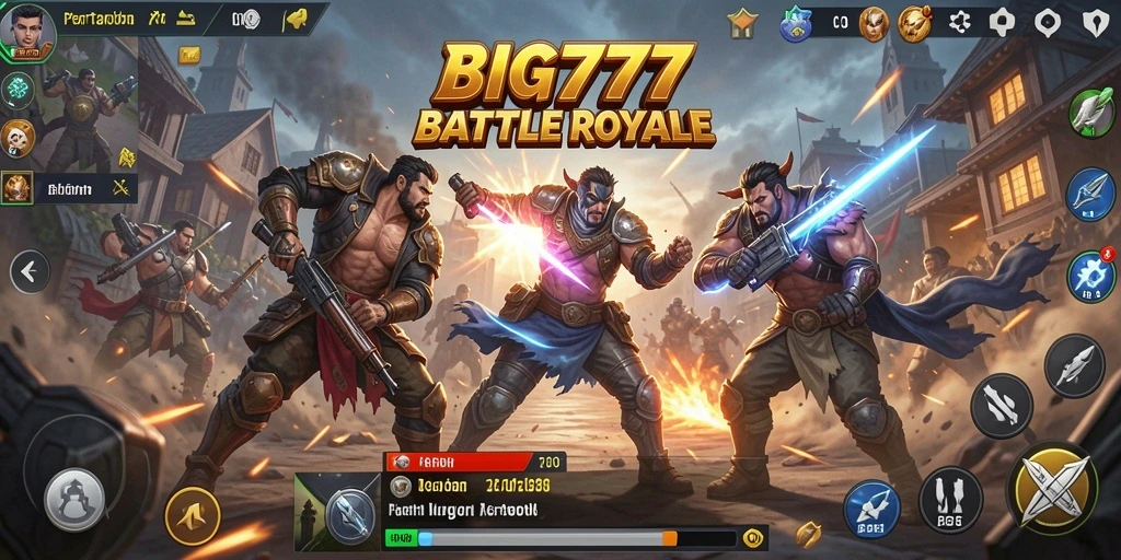 Tampilan gameplay seru dan mendebarkan dalam BIG777 Battle Royale.