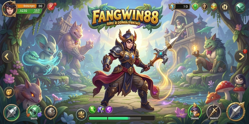 Screenshot gameplay FANGWIN88 menampilkan aksi petualangan yang mendebarkan.