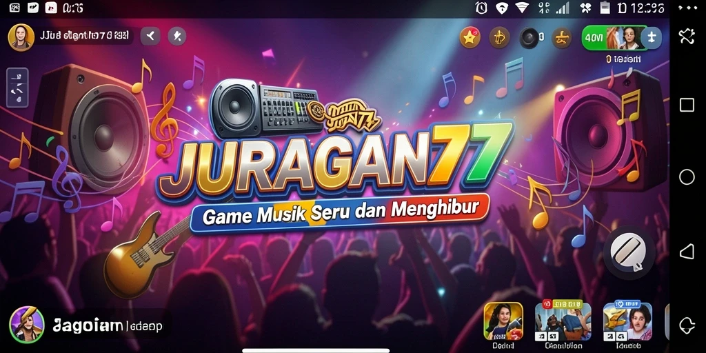 Tampilan permainan JURAGAN77 dengan berbagai pilihan lagu dan fitur menarik.
