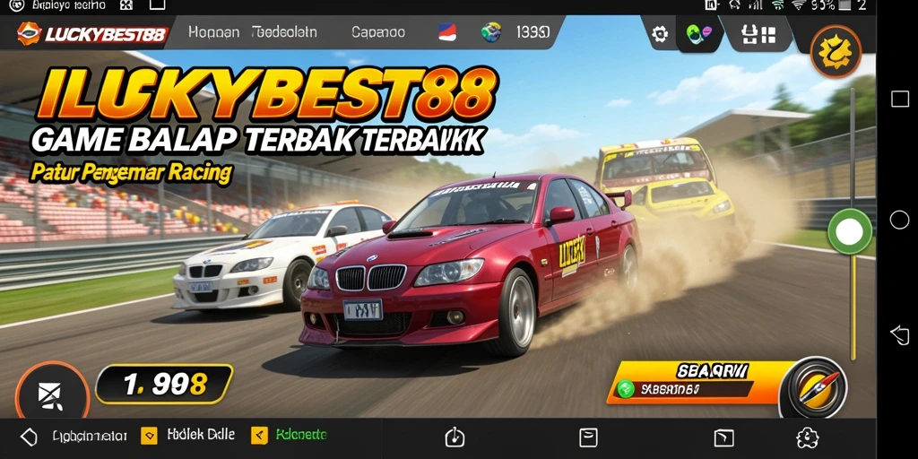 Gameplay balap seru dengan mobil kustomisasi dan trek menarik.