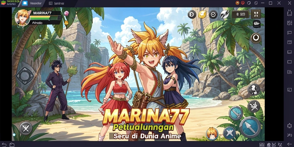 Tampilan gameplay menarik dari MARINA77 dengan karakter anime yang dinamis.
