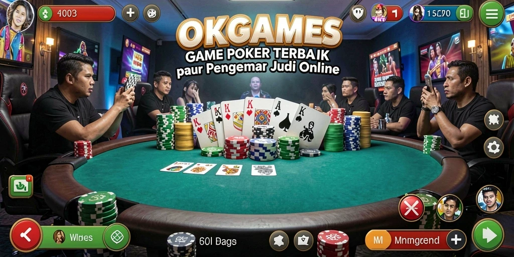 Tampilan gameplay seru di OKGAMES, nikmati Poker online terbaik.